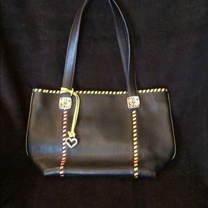 Brighton Purse Black Tippi Leather Tote